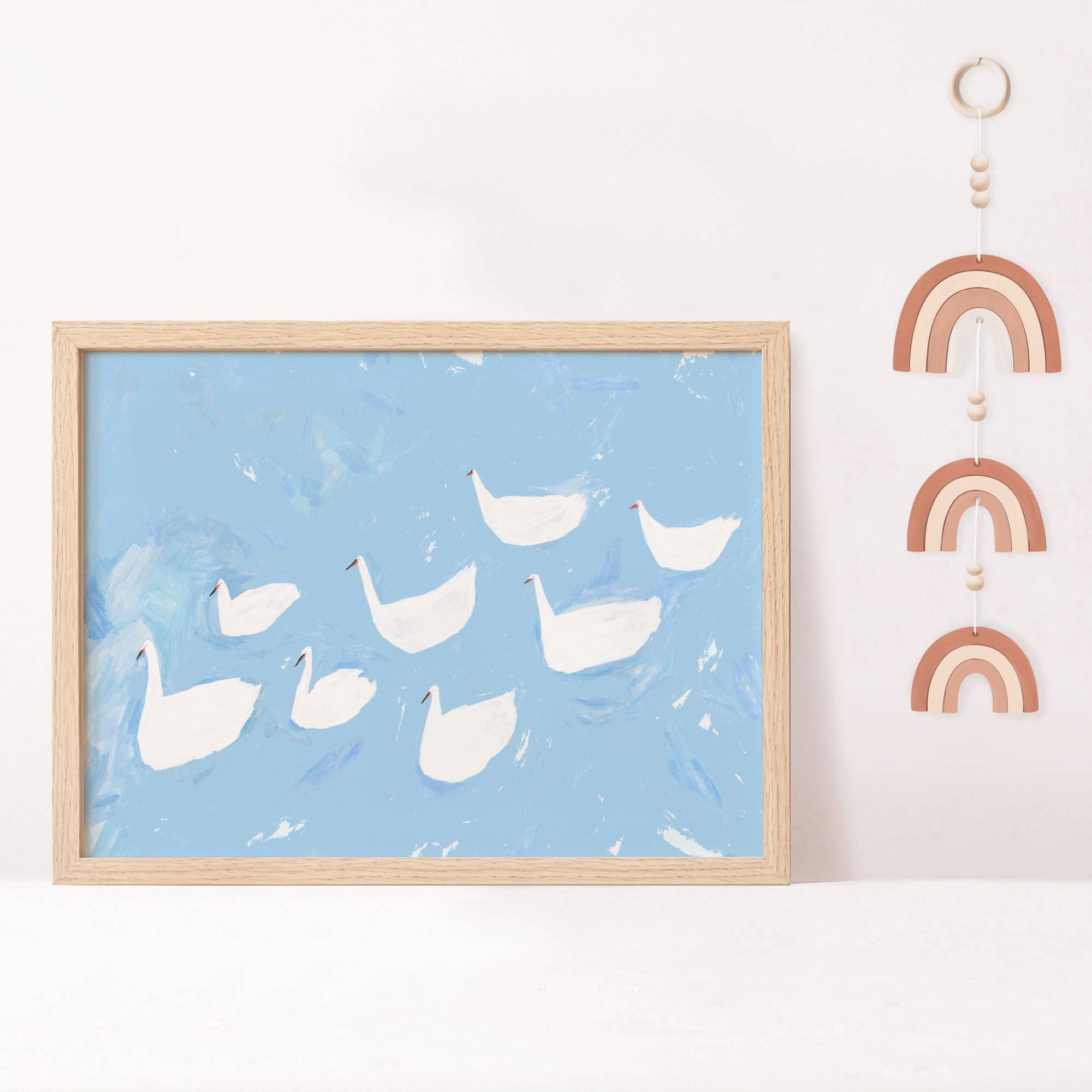 Little Black Cat Illustrated Goods - Vente Affiche d'art - Estampe artistique cygnes délicats | Décoration murale animaux | Art pour chambre d'enfant2