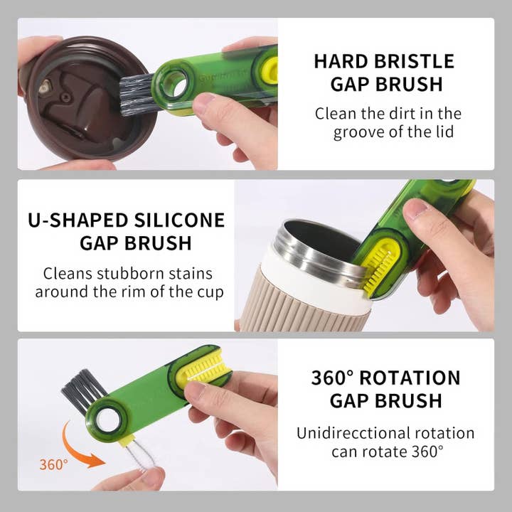 VIGOR - Wholesale Cleaning Brush - 3 in 1 Multifunctional Cup Lid Gap Cleaning Brush Set, Mutip2