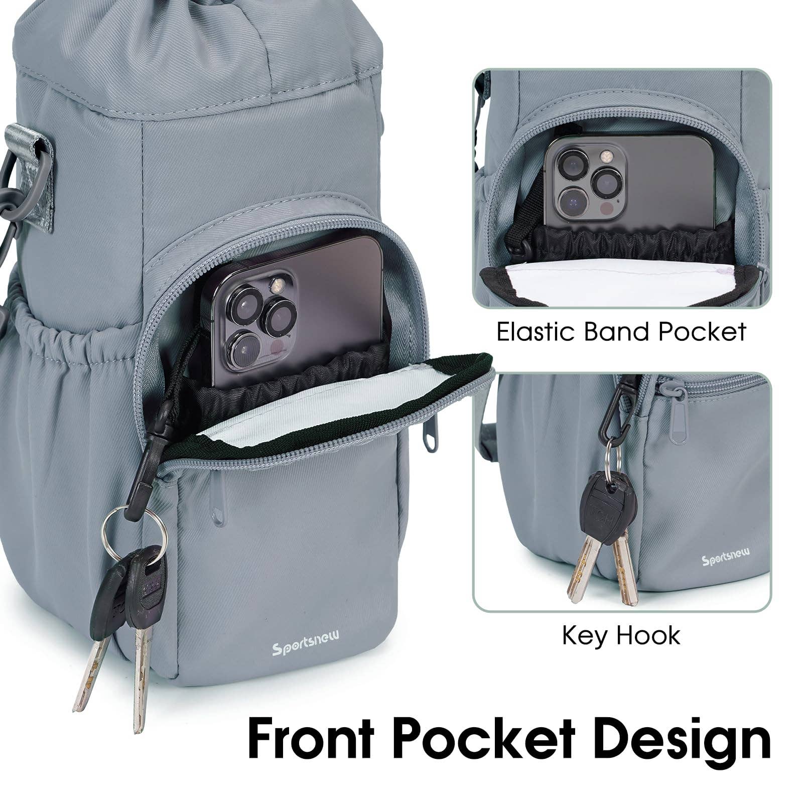 wandf - Wholesale Bottle Rack/Holder - Insulated Water Bottle Holder with Strap and Phone Pocket23