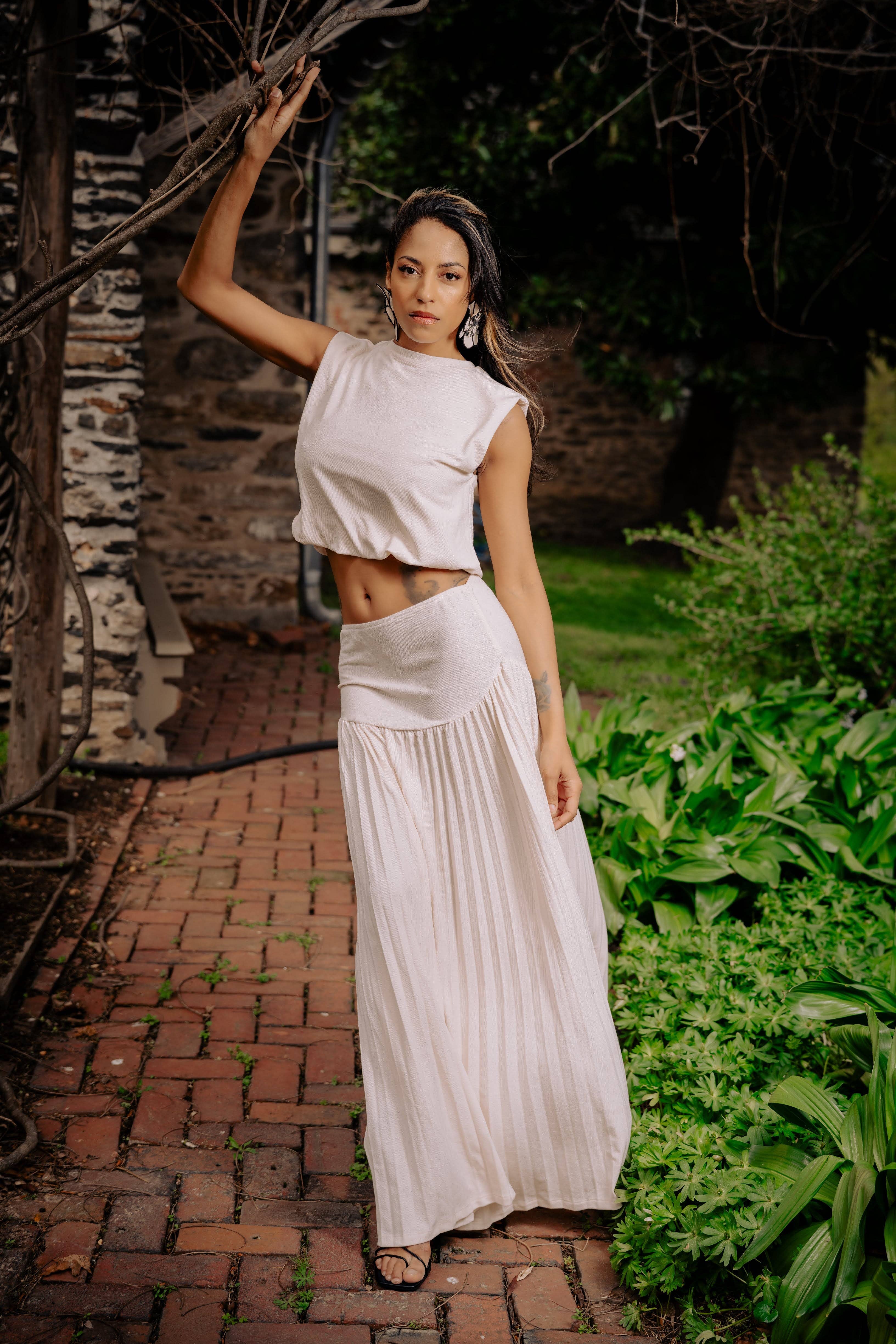 Nina Cheyenne Apparel - Wholesale Top & Skirt Set - Women's - The Zora Skirt Set - Desert Cream