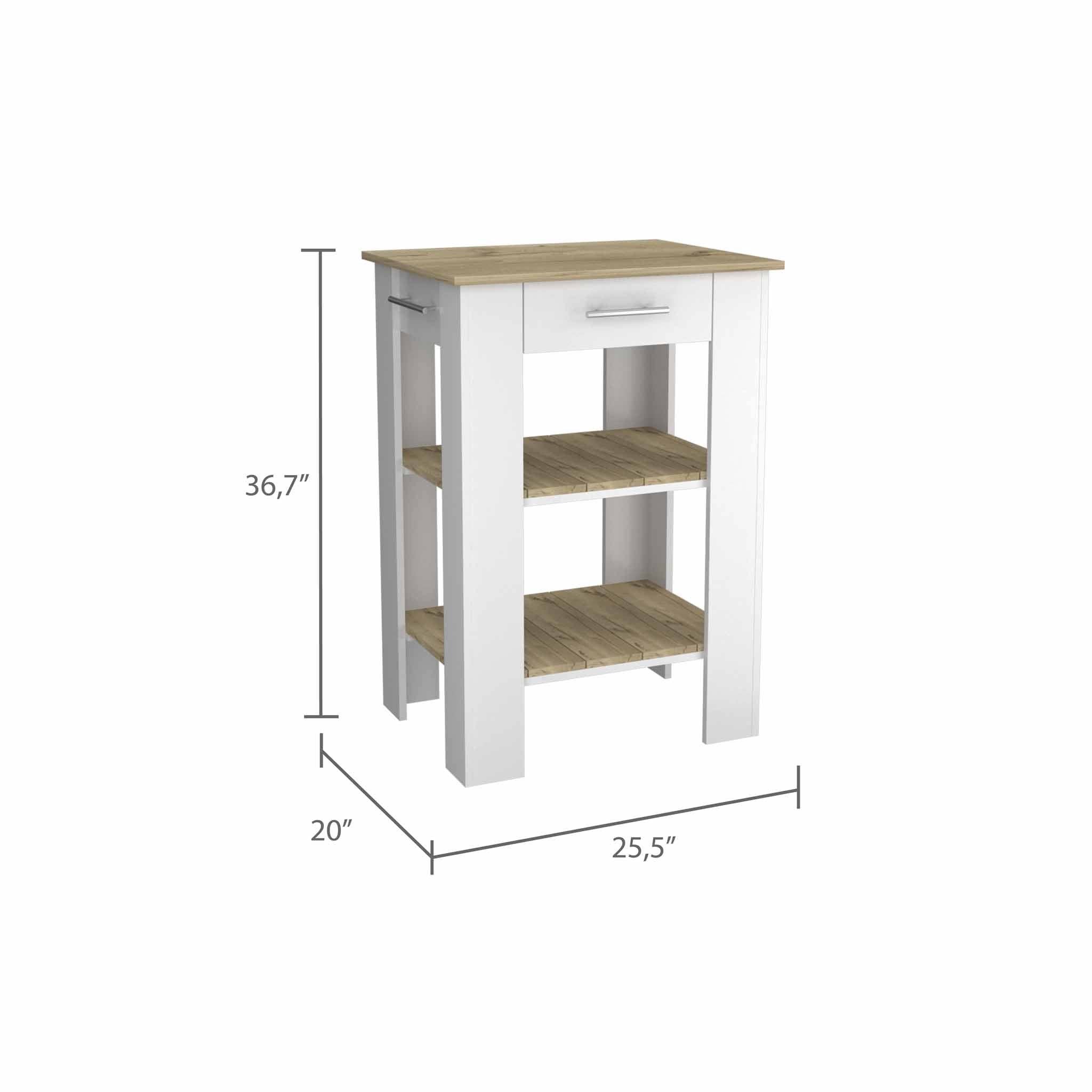 TUHOME FURNITURE - Wholesale Kitchen Storage/Organizer - Cala Kitchen Island 23, Two Shelves, Two Drawers9