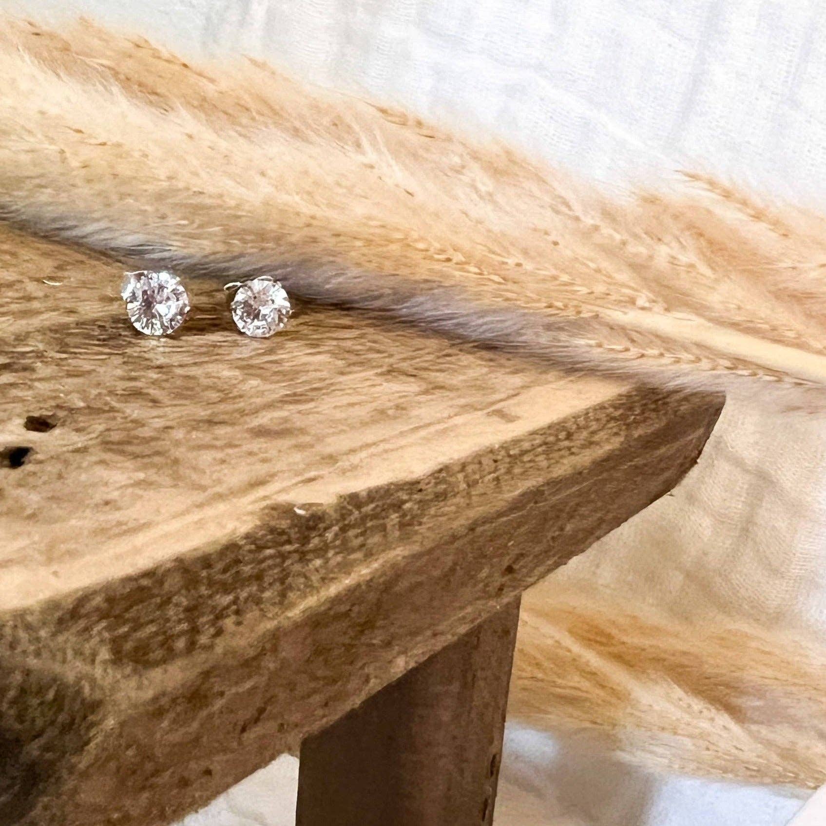 Sela+Sage - Wholesale Stud/Post Earrings - Round Lab Created Diamond Studs in Gold Filled3