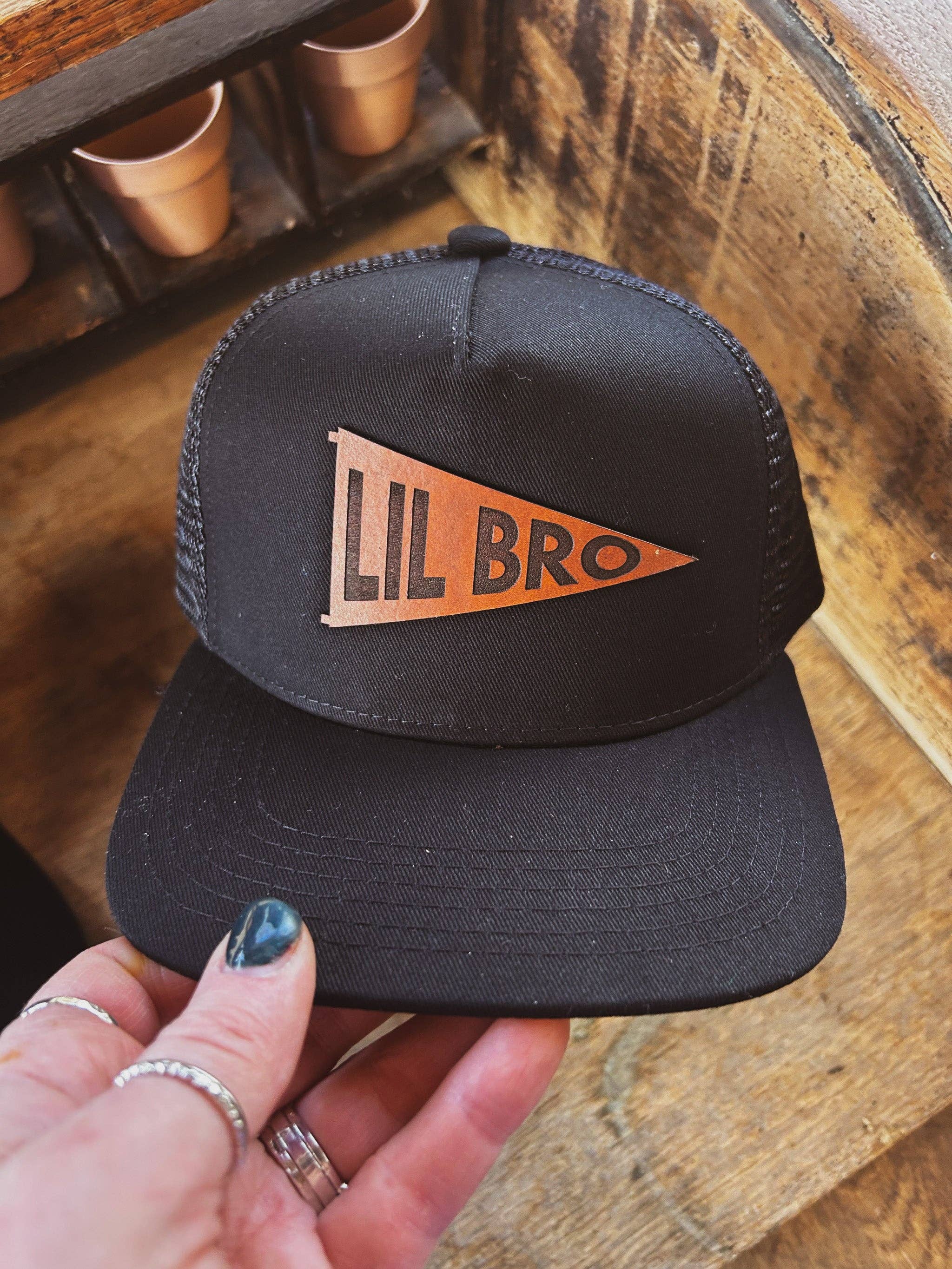 Left Grain - Wholesale Kids Hat - Kids - Big Bro and Lil Bro Pennant Leather Patch Kids Hat8