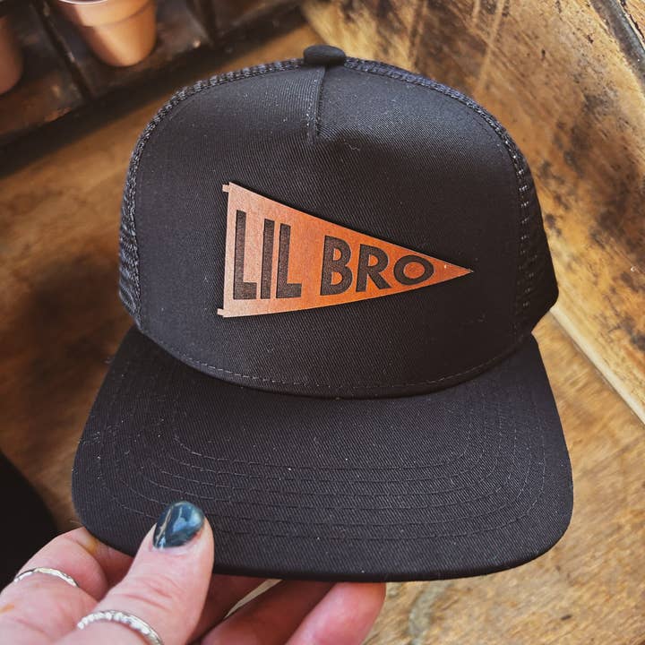 Left Grain - Wholesale Kids Hat - Kids - Big Bro and Lil Bro Pennant Leather Patch Kids Hat8