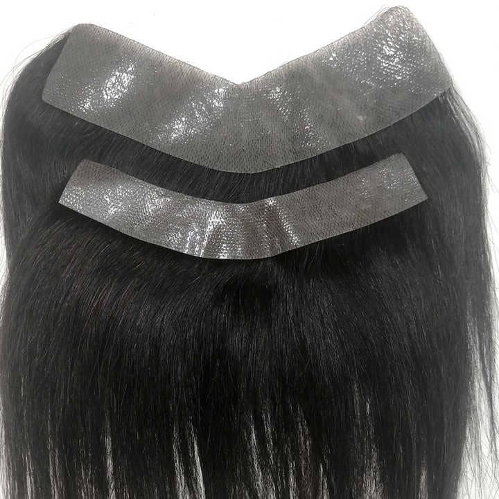 VIGOR - Wholesale Hair Extensions - Hairpiece V-Shape Mens Topper PU Thin Skin Base Natural Hair