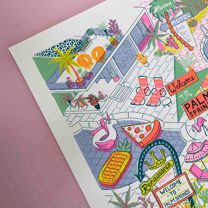 Jacqueline Colley – Großhandel Kunstdruck – Palm Springs Sill Siebdruck, A25