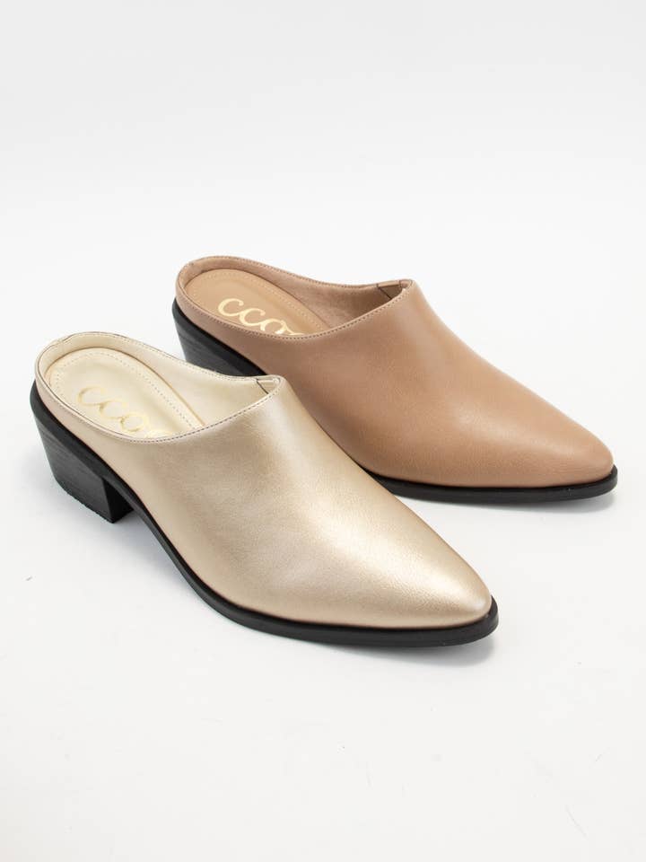 CCOCCI - Wholesale Mules - Women's - GINA POINTED-TOE SLIP ON BLOCK HEEL MULE18