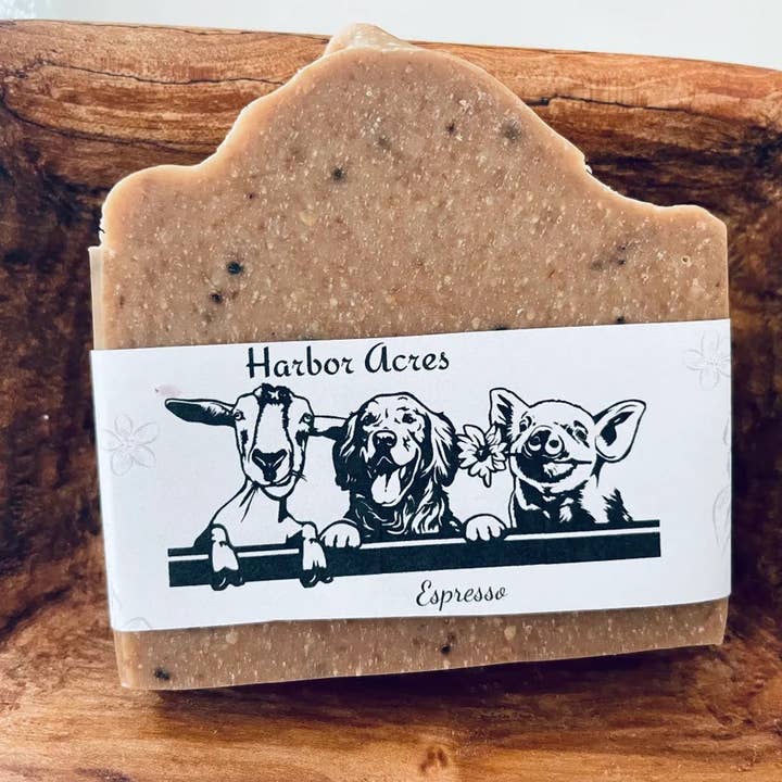 Espresso Geder Mælk Sæbe for engroshandel hos Harbor Acres Goat Milk soap