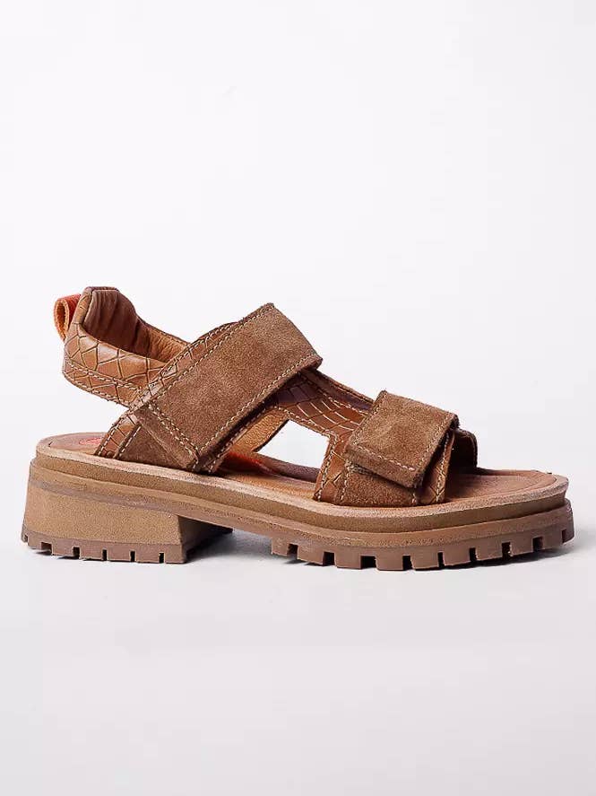Hellbraune Garten Chunky Riemchensandalen für den Großhandel von Amén