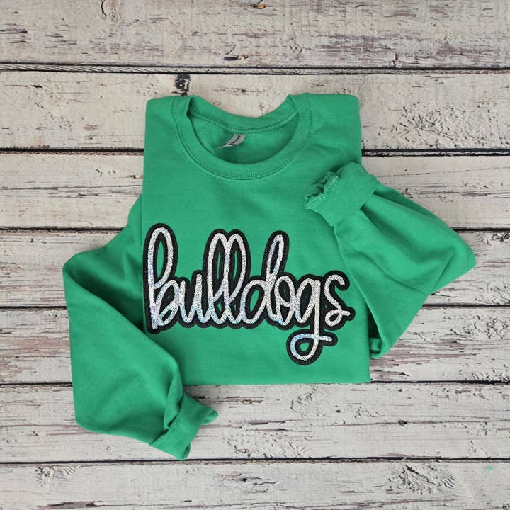 Real Sequin Bulldogs Sweatshirt for wholesale by Shirts & Giggles