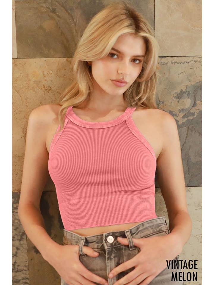 NIKIBIKI - Wholesale Knit Top - Women's - NS8307- Vintage High Neck Crop Top20