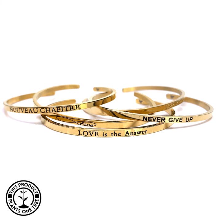 New Gold - Gouden mantra armband met positieve affirmaties voor wholesale door ORANGE AMOUR