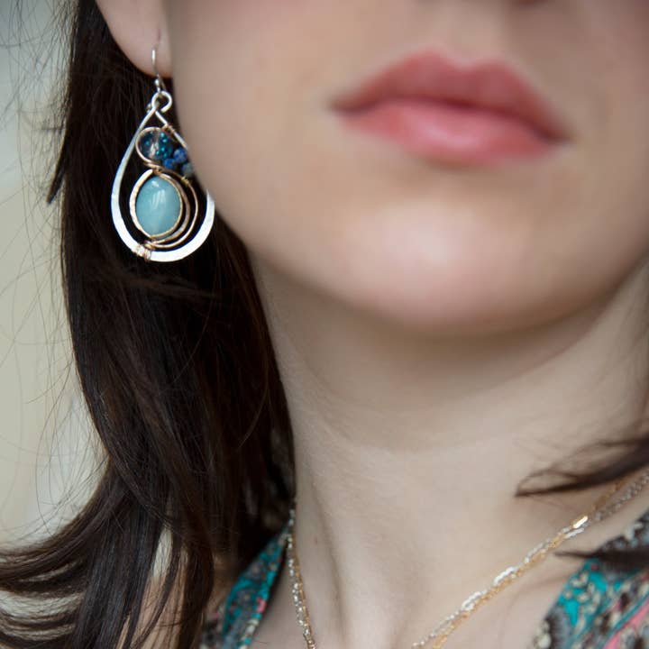 Quellwasser Amazonit Ohrringe E80169 für den Großhandel von Art by any Means Jewelry