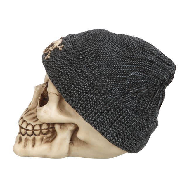 Something Different Wholesale - Wholesale Decorative Figurine - Gothic Skull Ornament with Beanie