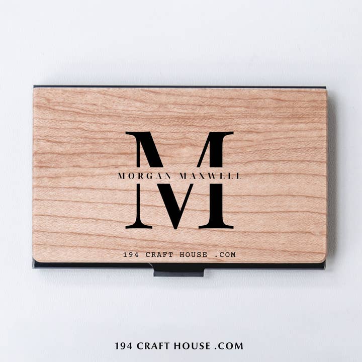 Tarjeteros de Madera Personalizados con Nombre - Valentine G para venta al por mayor de 194 Craft House