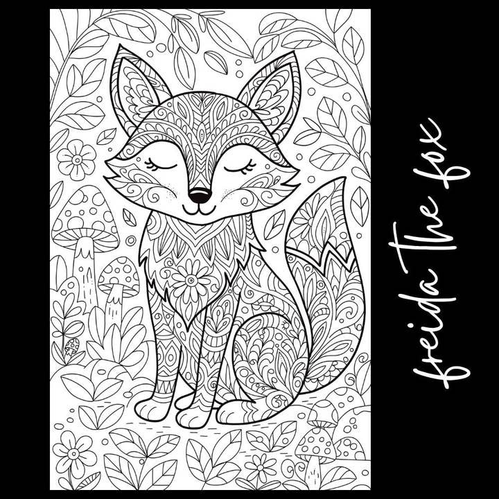 Freida the Fox – Giant Coloring Page (24x36") for wholesale by Tons of Hues