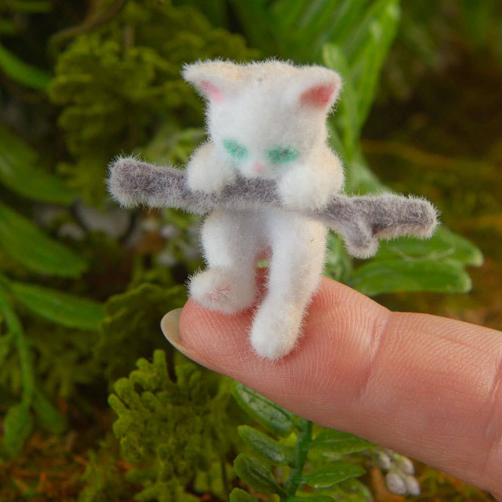 Factory Direct Craft - Wholesale Decorative Tabletop Object - 1-1/2"  Flocked Mini Climbing Kitty Cats (Bag of 6) 2