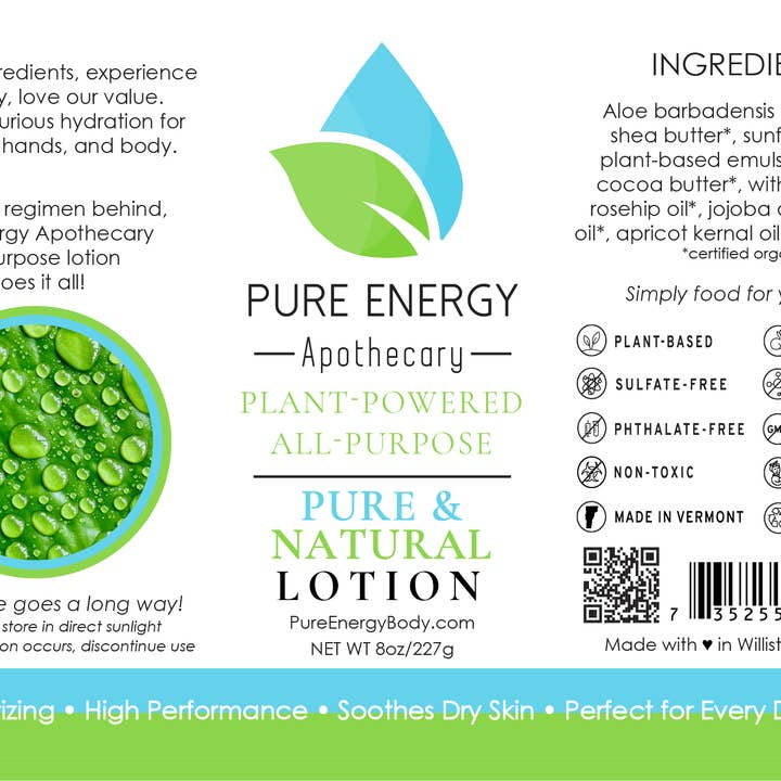 Pure Energy Apothecary - Vendita all'ingrosso Crema/lozione corpo - Lozione naturale multiuso 8 oz (puro e naturale, non profumato)1