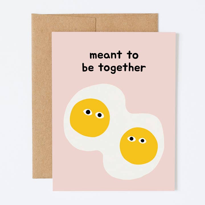 "Meant to be Together" Anniversary Greeting Card | Egg Pun for wholesale by Silly Goose Greeting Co.