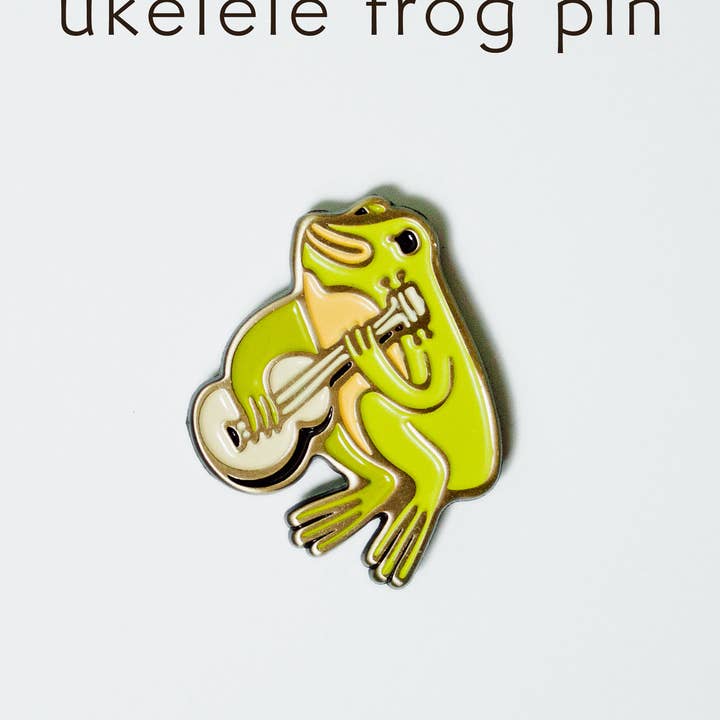 Boygirlparty – Alfinete/botão de lapela por atacado – Pino de esmalte Ukelele Frog, pino de lapela de guitarra sapo Boygirlparty