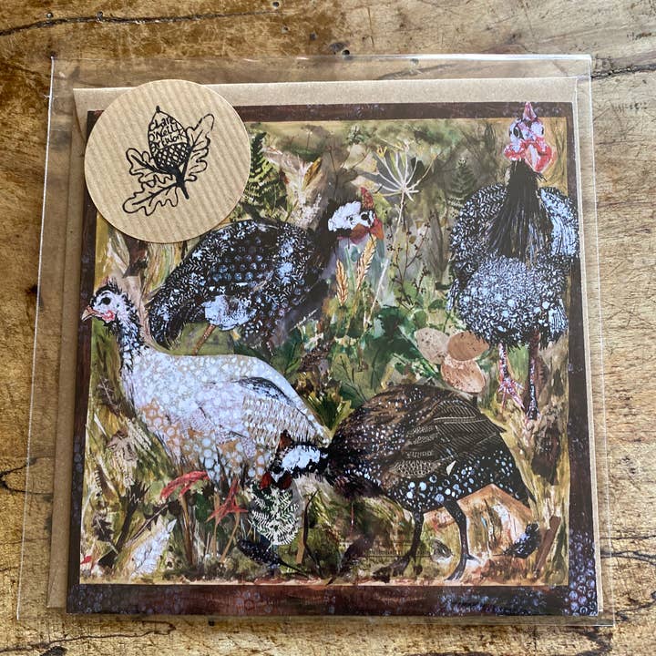 Clare O’Neill Artworks – wholesale Everyday greeting card – Guinea Fowl Blank Greeting Card1