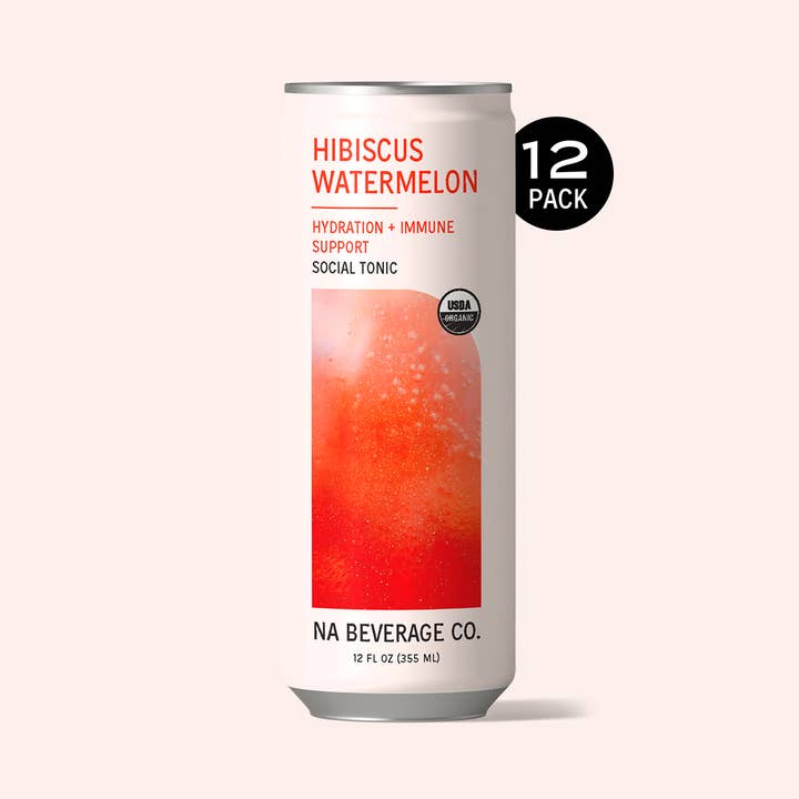 NA Social Tonic, Hibiscus Watermelon, 12oz (12 Pack) for wholesale by The NA Beverage Company