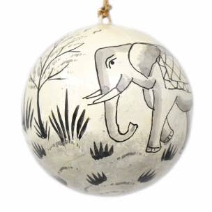 Handbemalte Verzierung Elefant — 3 Stück für den Großhandel von Global Crafts