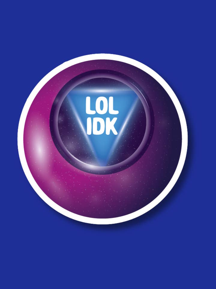 Badge Reel Topper - LOL IDK - 8 Ball Design for wholesale by Snarkynurses