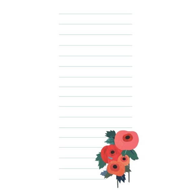 "Poppies Notepad" – En blominspirerad vardagsnödvändighet för wholesale av Lilybart LLC