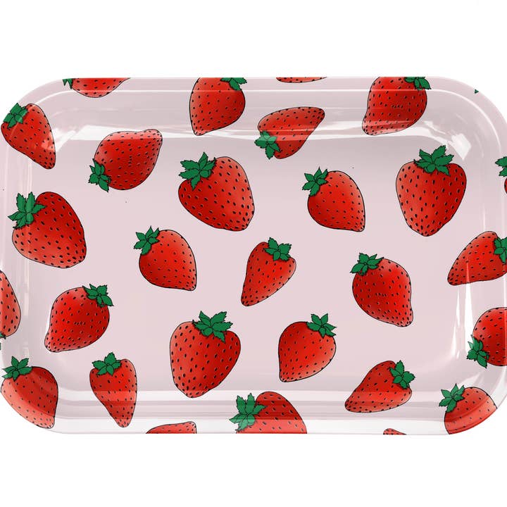 Unexpected Flair - Wholesale Decorative tray - Strawberry Metal Tray0