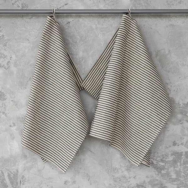 LinenMe - Wholesale Tea Towel - Linen Tea Towels Black Striped Jazz1