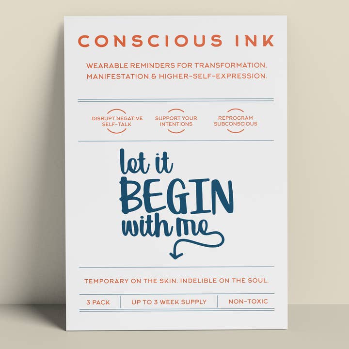 Let It Begin With Me Manifestation Tattoo for wholesale by Conscious Ink