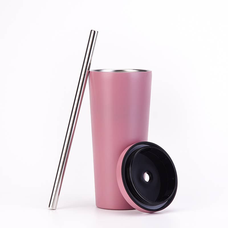 Candles Meta - Wholesale Insulated Mug/Tumbler - 710ml Silid Color Milk Tea Stainless Steel Cup with Straw23
