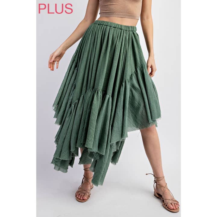 ADEMÁS DE FALDA ASIMÉTRICA CON DOBLADILLO IRREGULAR FRUNCIDO CON BORDES CRUDOS para venta al por mayor de Sweet Generis