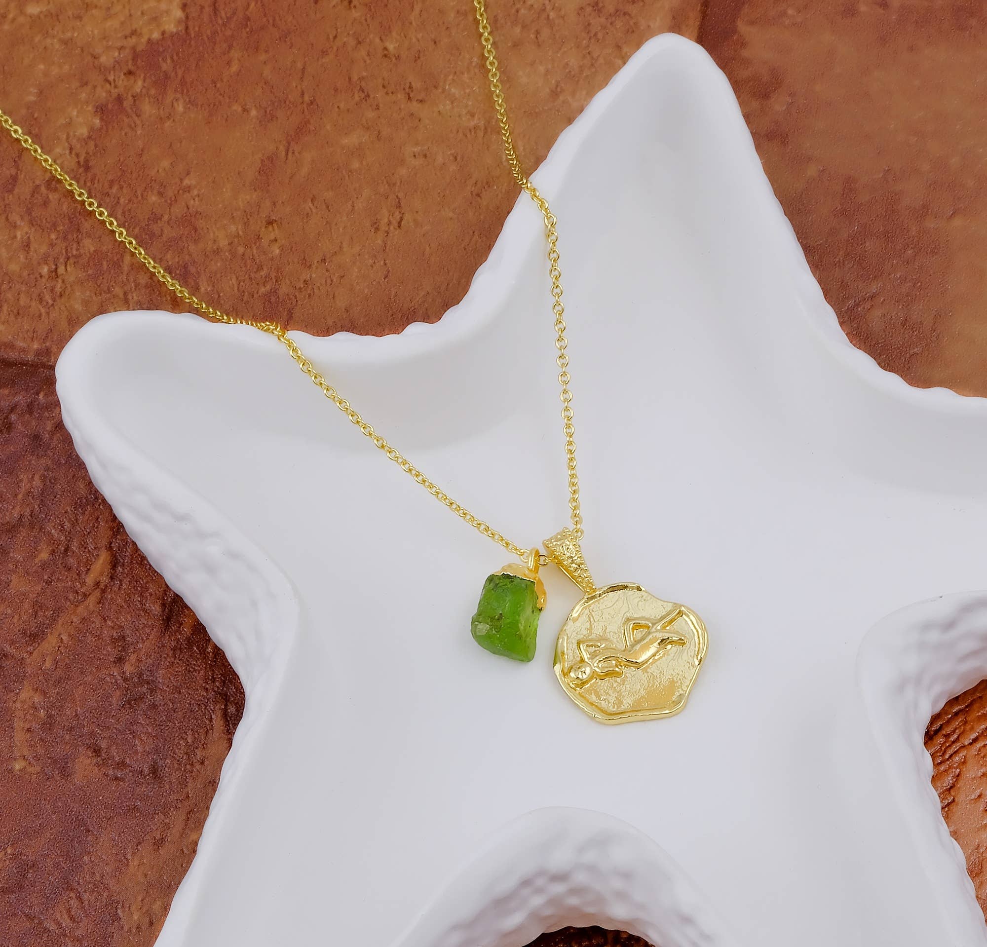 El Joyero - Wholesale Pendant/Charm Necklace - Peridot Zodiac Necklace Virgo Birthstone Charm Necklaces4