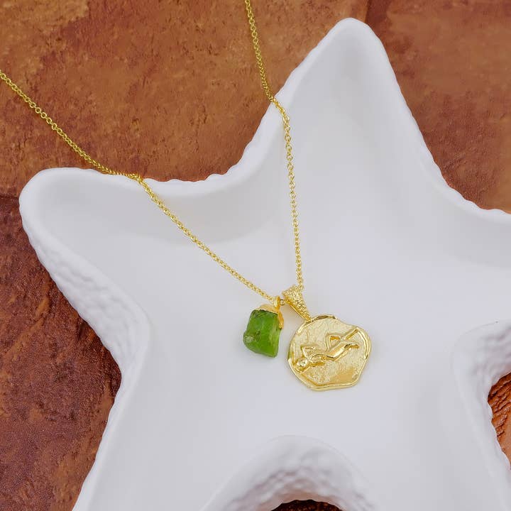 El Joyero - Wholesale Pendant/Charm Necklace - Peridot Zodiac Necklace Virgo Birthstone Charm Necklaces4
