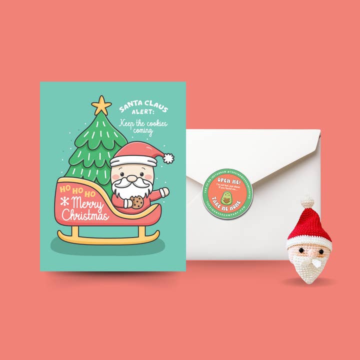 Patron au crochet pour cartes de Noël et père Noël pour la vente par The Kindness Company