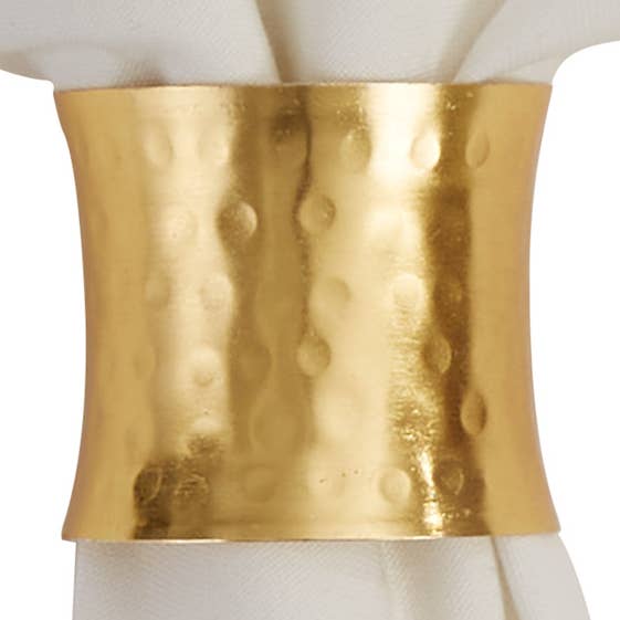 Split P - Wholesale Napkin Ring - Hammered Gold Cuff Napkin Ring0