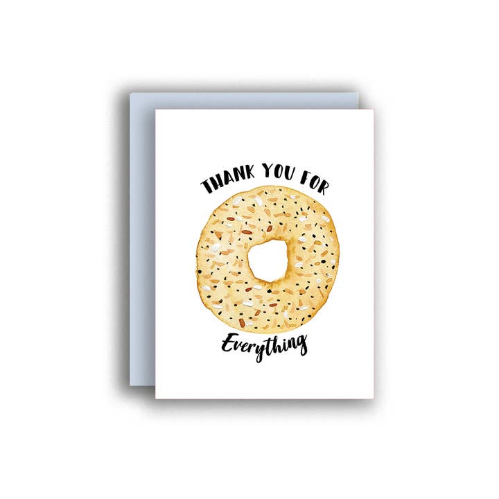 Obrigado Por Tudo Bagel Cartão por atacado de Printed Water