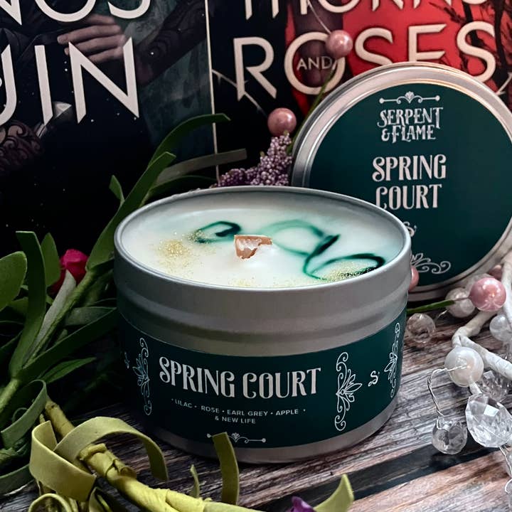 Spring Court Candle, Lilac Rose Apple Earl Grey Tea for wholesale by Serpent & Flame Candle Co.