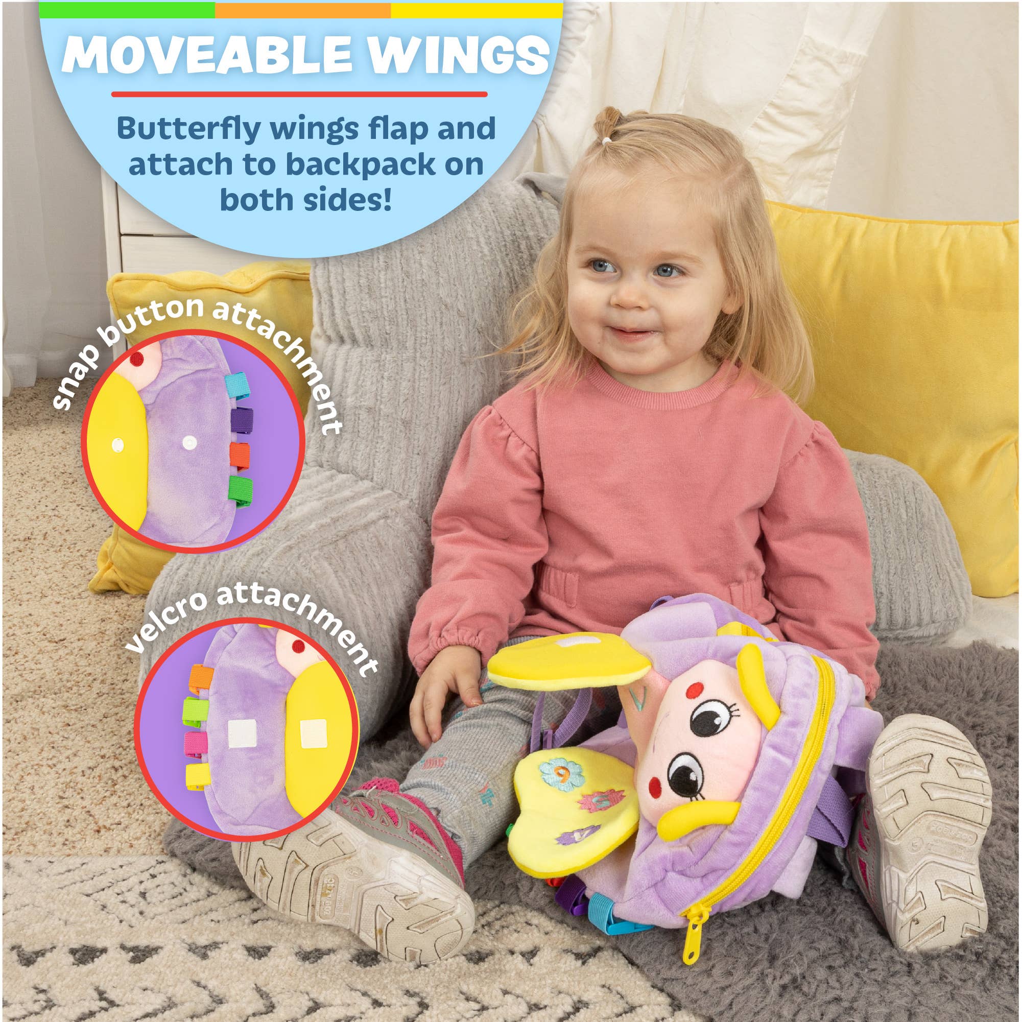 Buckle Toys - Vente Sac à dos – enfant - Sac à dos en forme de papillon1