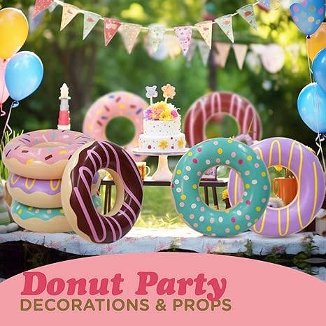 4E's Novelty - Wholesale Inflatables - Donut Pool Floats Kids & Adults 30" (4 Pack) Floaties for Swimming Pool, Donut Inflatables for Party Decorations & Props by 4E's Novelty3