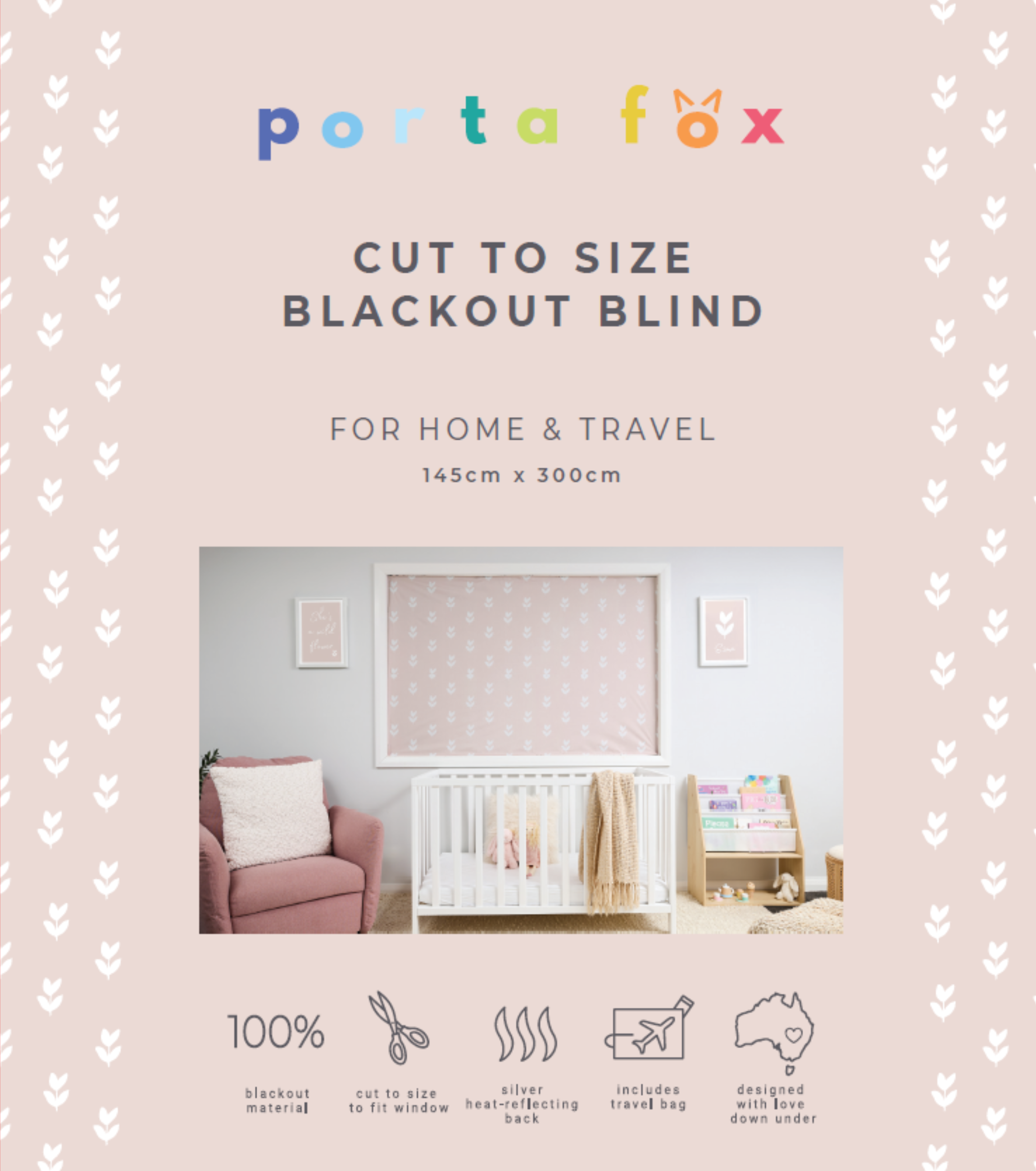 Porta Fox - Wholesale Curtain - Cut to Size Blackout Blind - Petal Pink8