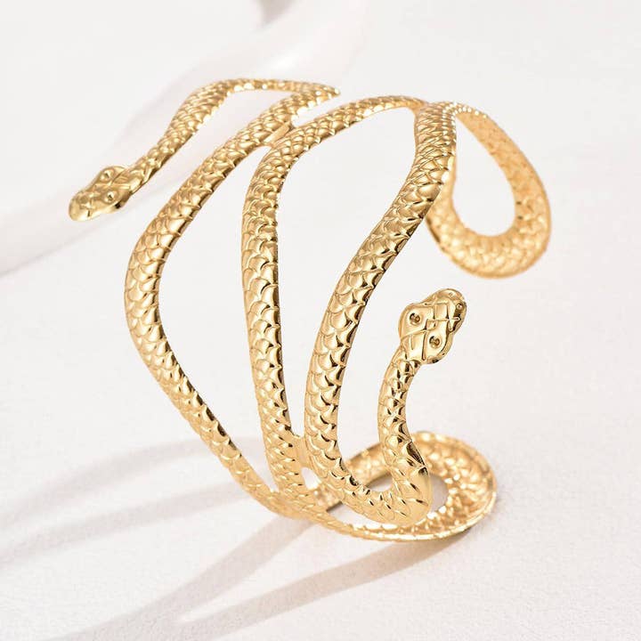Dipped Shop - Wholesale Cuff Bracelet - Vintage Punk Snake Wrap Arm Cuff DPJAC43