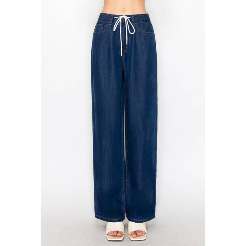 Paperdoll - Vendita all'ingrosso Jeans - Donna - JEANS LARGHI CON DRAPPEGGIO IN LYOCELL 1