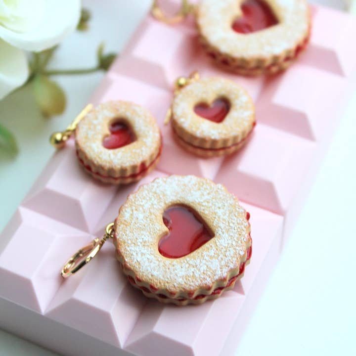 Studio Niani - Wholesale Dangle Earrings - Linzer Cookie Earrings, Cookie Heart Earrings, Cute Earrings4