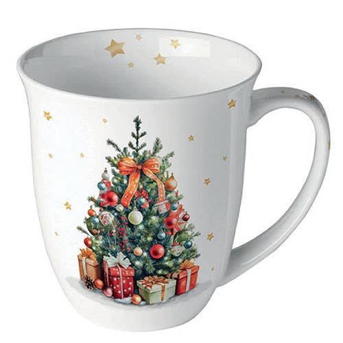 MUG (Fine Bone China) - Sapin de Noël décoré (400 m pour la vente par Elegant Gifts
