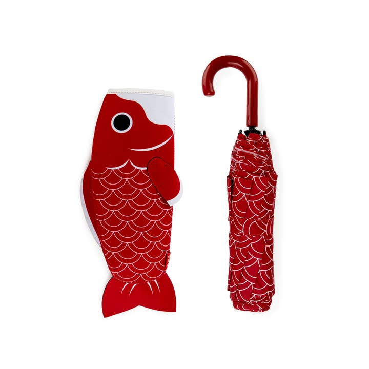 Balvi - Wholesale Umbrella - Unisex - Umbrella, Koi Fish, red, with cover, nylon3