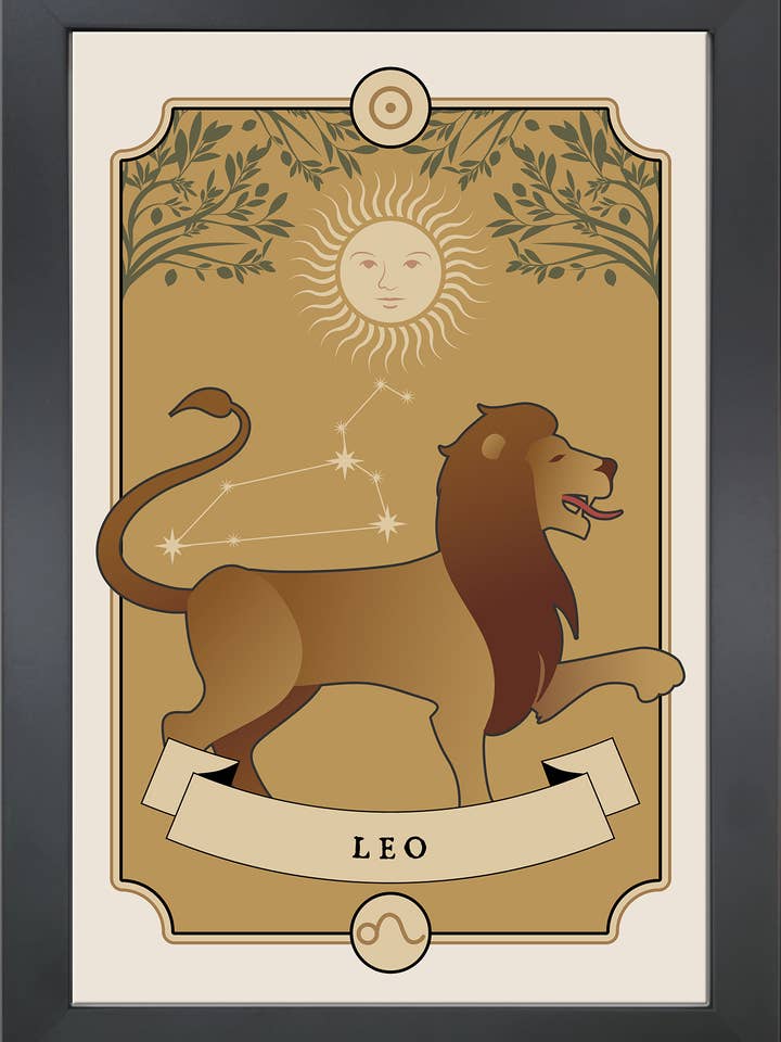 Illustration du zodiaque du Lion pour la vente par The Brightener Group