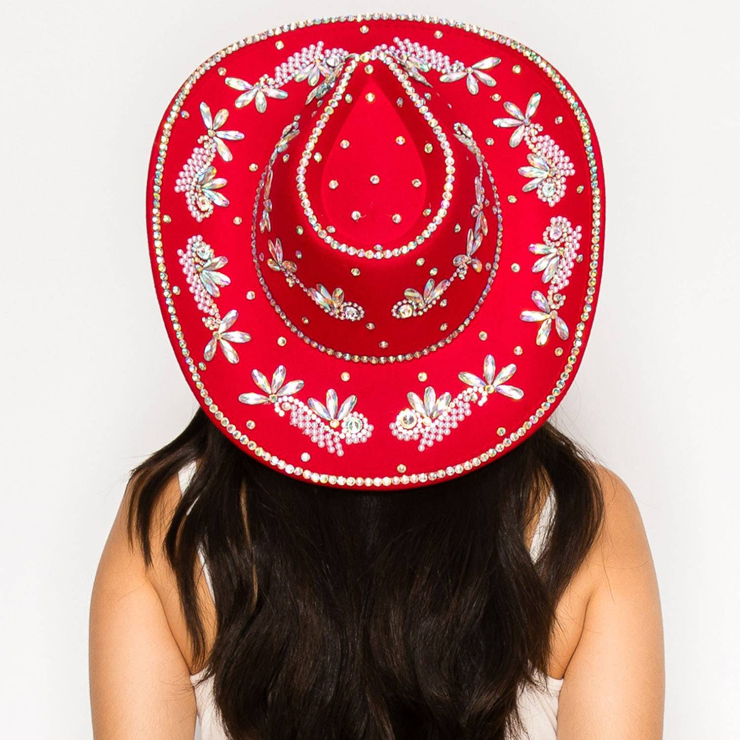 SP Sophia Collection - Wholesale Cowboy Hat - Women's - Sombrero Style Cowboy Hat with Crystal and Pearl Accents7
